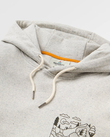 Roam Slow Women's Recycled Cotton Hoodie - Light Grey Marl - Flatlay