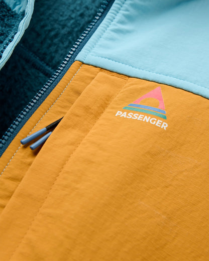 Venturescape Women's Recycled Fleece - Retro Blue/Tidal Blue - Flatlay