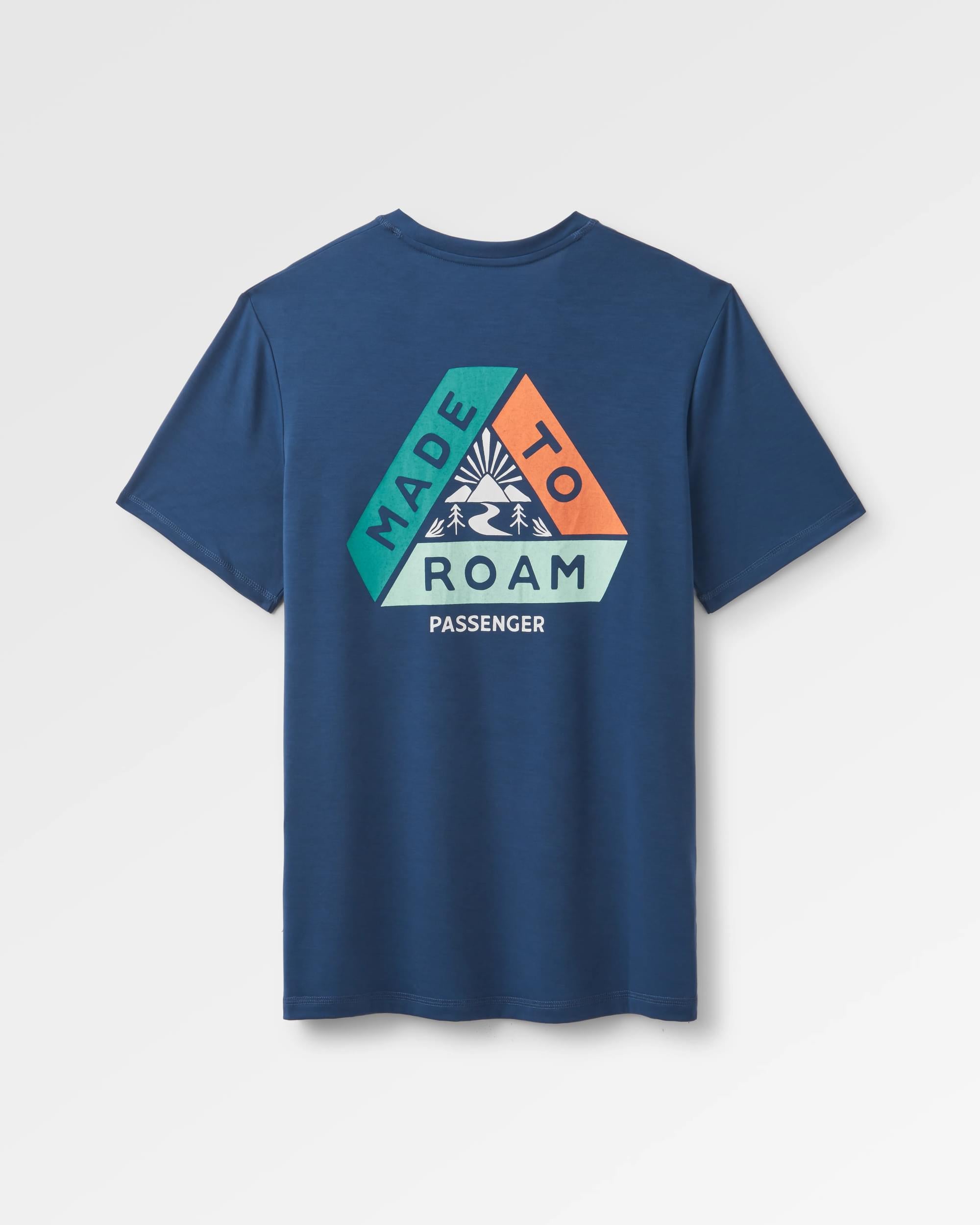 Trail Active Recycled T-shirt - Dark Denim - Flatlay