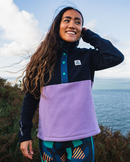 Womens_Snowdrop Pullover Recycled Polartec® Fleece - Lilac/ Deep Navy