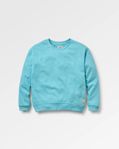 Heritage Recycled Cotton Relaxed Fit Sweatshirt - Retro Blue  - Flatlay