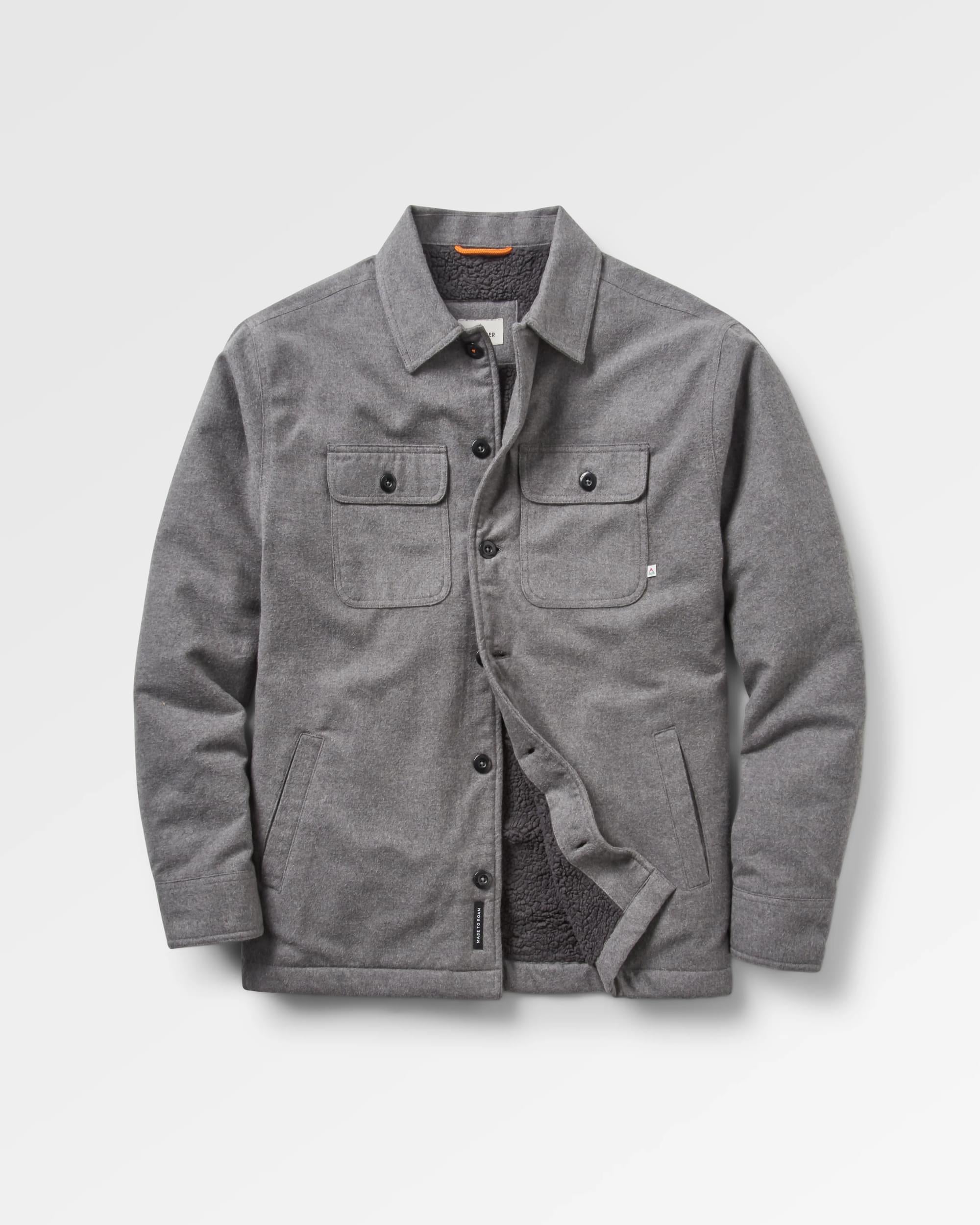 Freestyle Sherpa-Lined Overshirt - Grey Marl - Flatlay