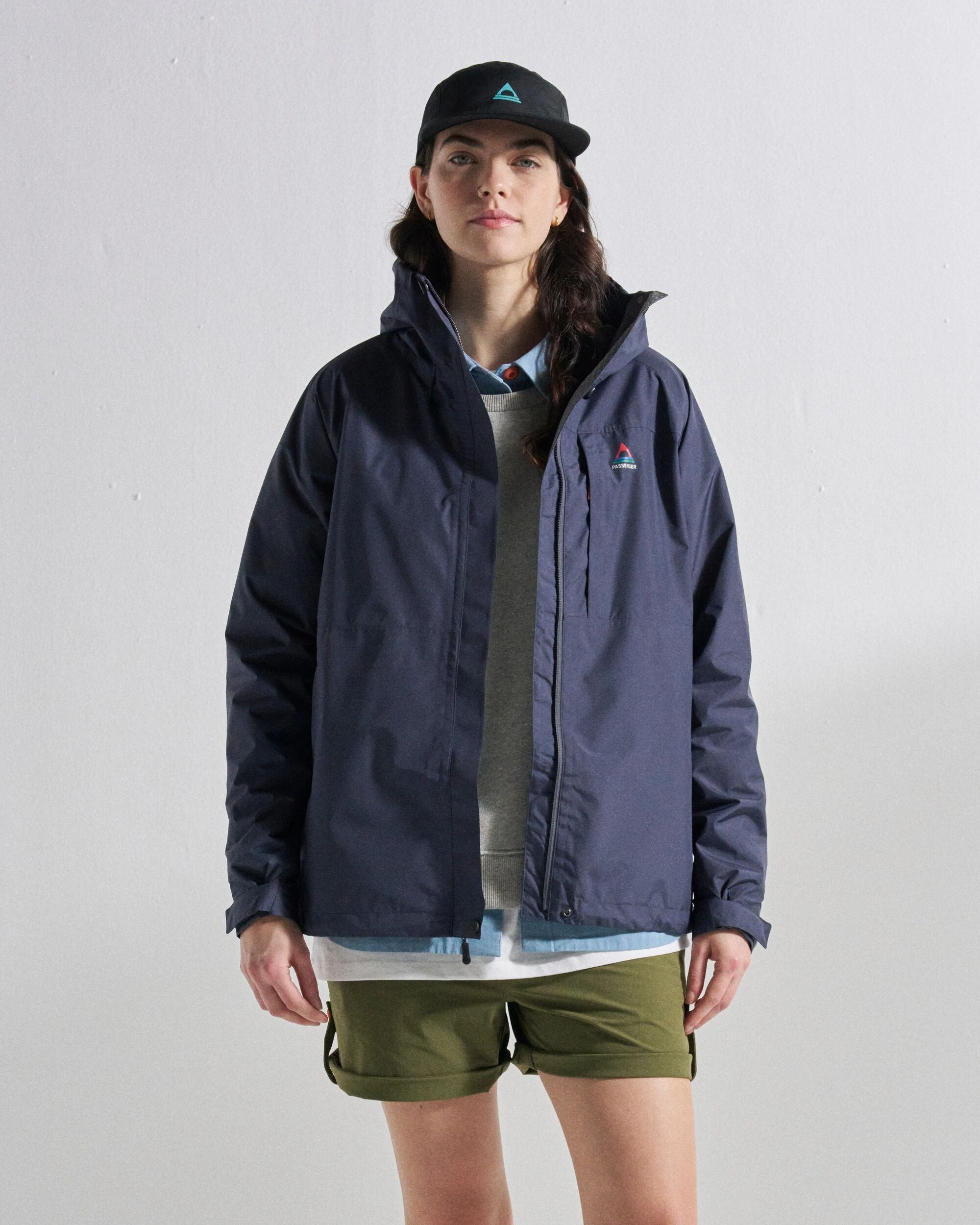 Trailscape Women's Waterproof Jacket - Charcoal - Studio Model