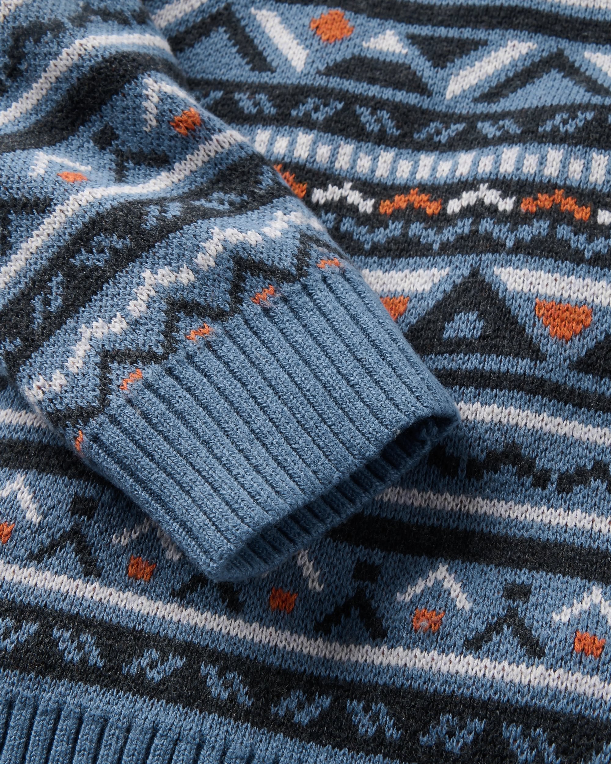 Stoked Knitted Jumper - Faded Denim Multi - Flatlay