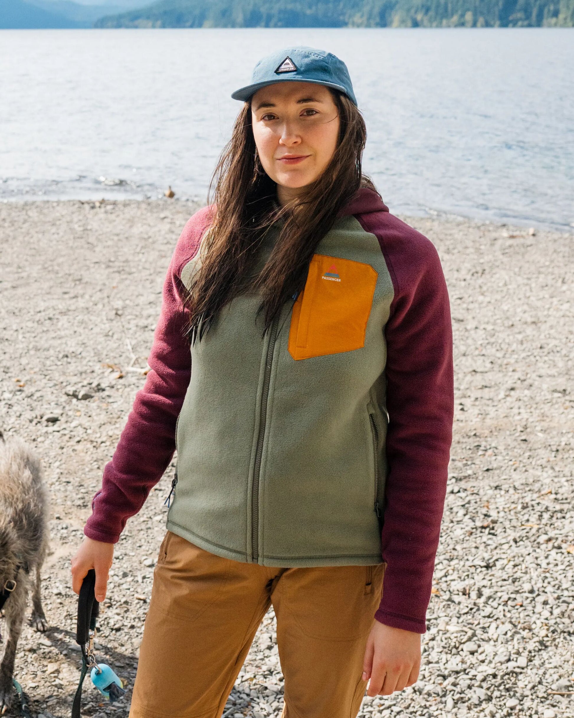 Sierrascape Women's Recycled Polartec® Fleece Hoodie - Fig/Dusty Olive  - Lifestyle