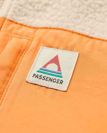 Fairbanks Full Zip Recycled Sherpa Gilet - Oatmeal/Orange Peach - Flatlay