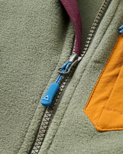 Sierrascape Women's Recycled Polartec® Fleece Hoodie - Fig/Dusty Olive  - Flatlay