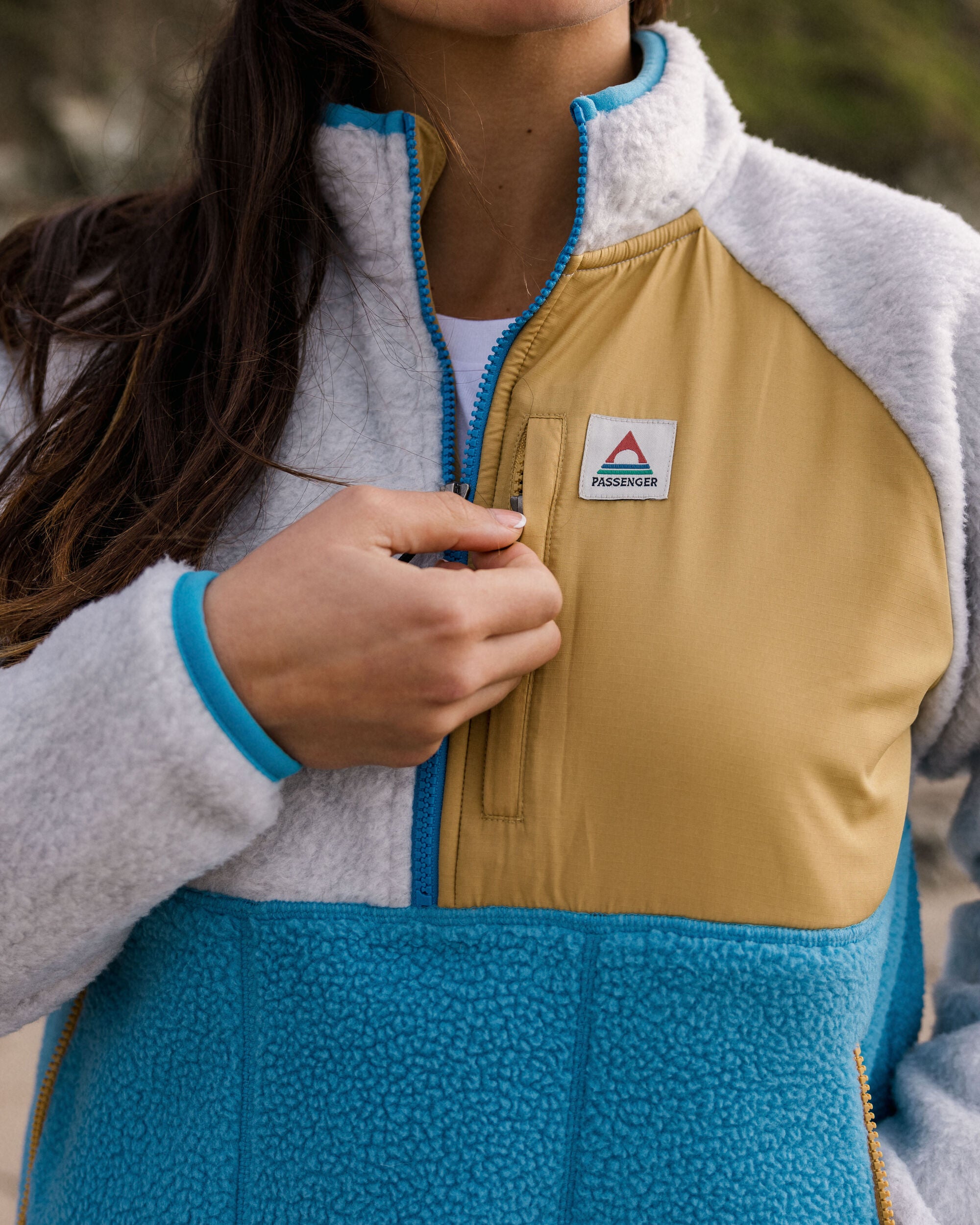 Home Recycled Sherpa Fleece - Atlantic Blue - Lifestyle