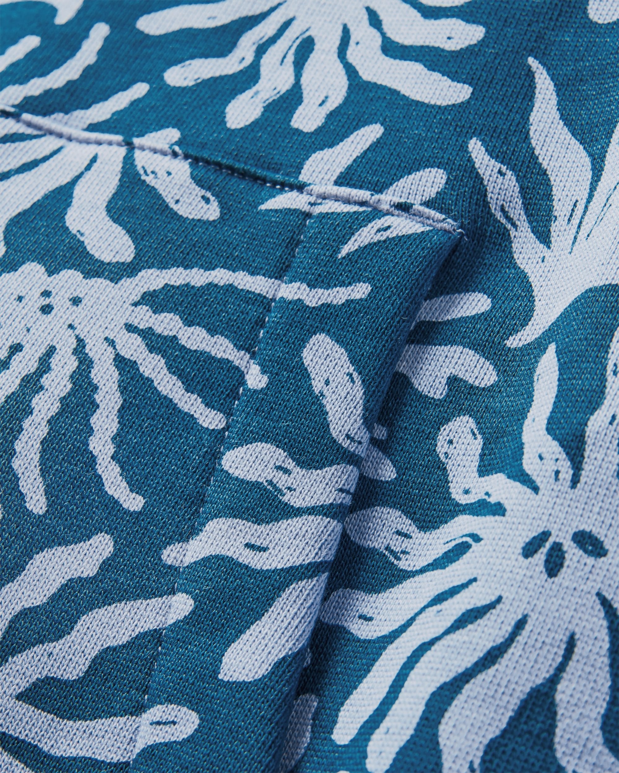 Arame Organic Cotton Hoodie - Seaweed Blue Steel - Flatlay