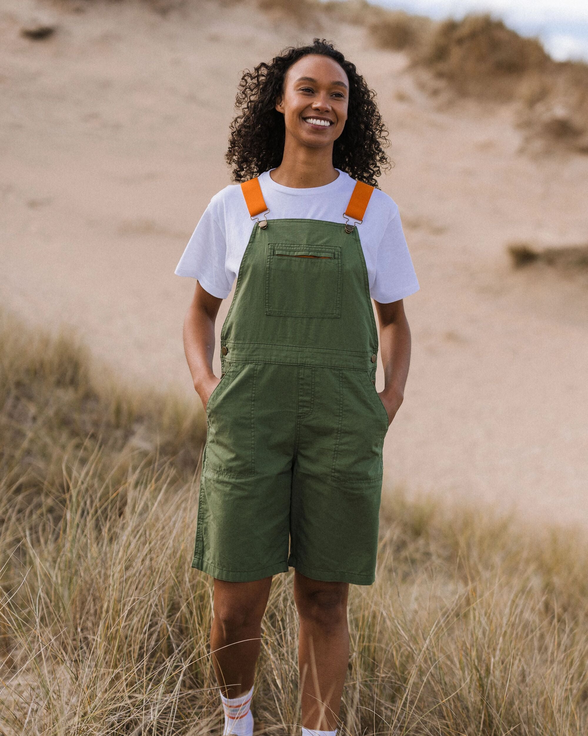 Shuffle Light Short Dungarees - Wild Green - Lifestyle