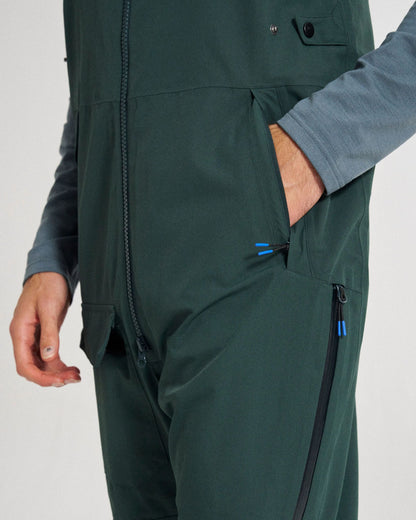 Snowscape Men's Recycled Bibpant - Dark Fern  - Studio Model