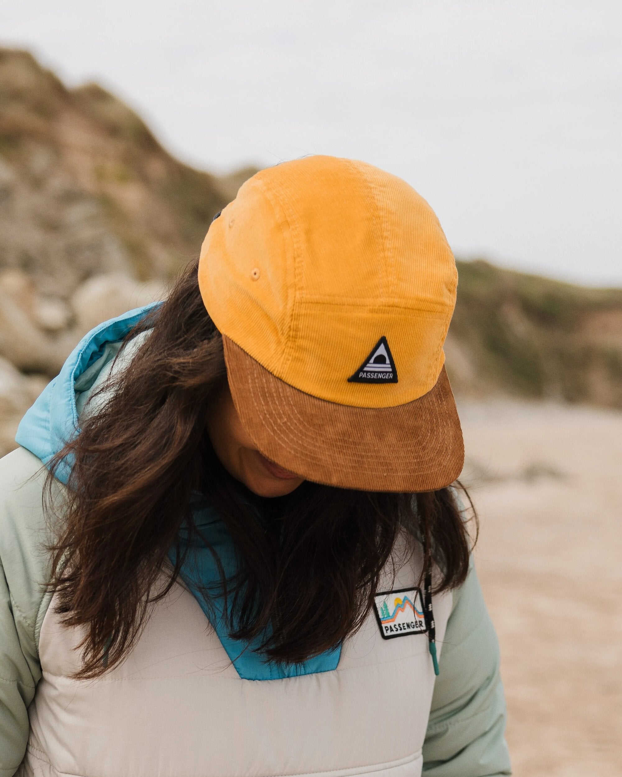 Fixie Recycled Cord 5 Panel Cap - Golden Spice - Lifestyle - Female