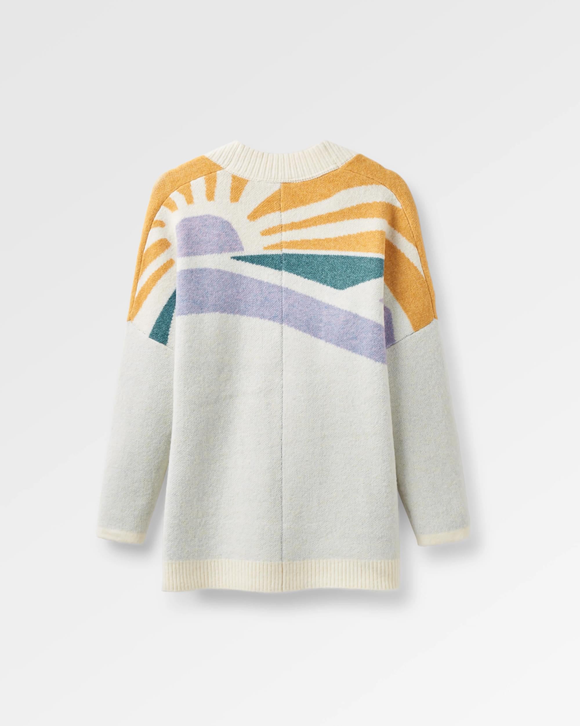 Sunsets Recycled Knitted Cardigan - Marshmallow - Flatlay