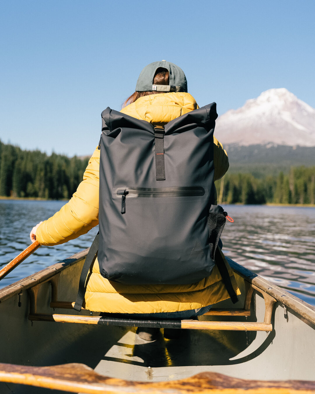 Crossing Roll Top Backpack Charcoal Black