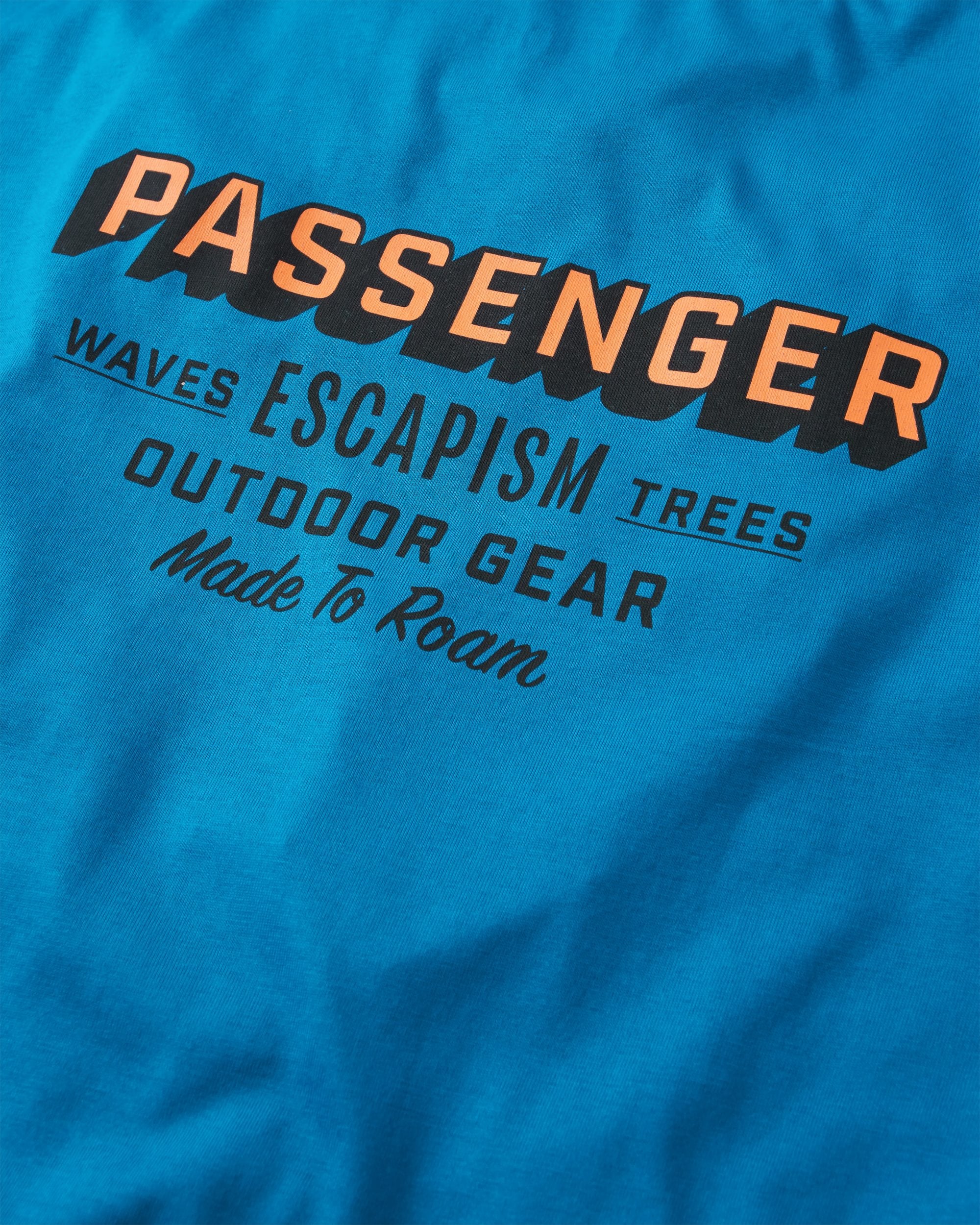 Outdoor Gear Organic Cotton T-Shirt - Azure Blue - Flatlay