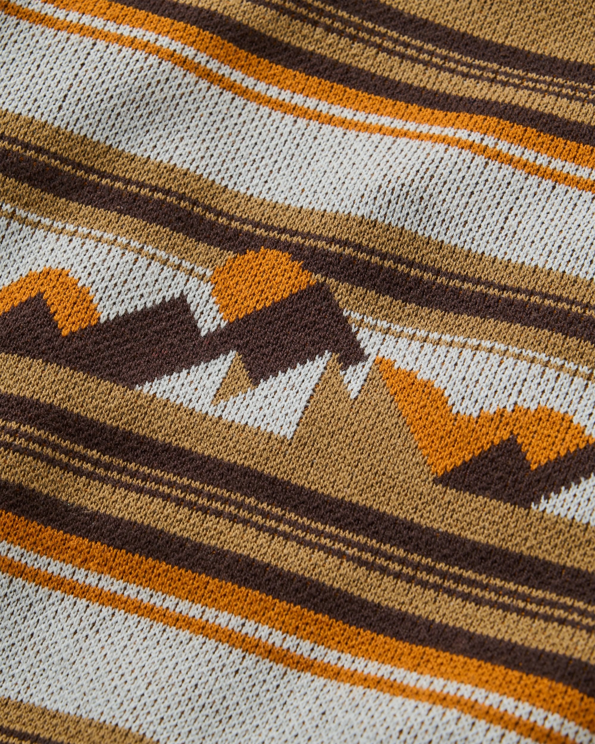 Panorama Lightweight Knitted Jumper - Views Caramel Stripe - Flatlay