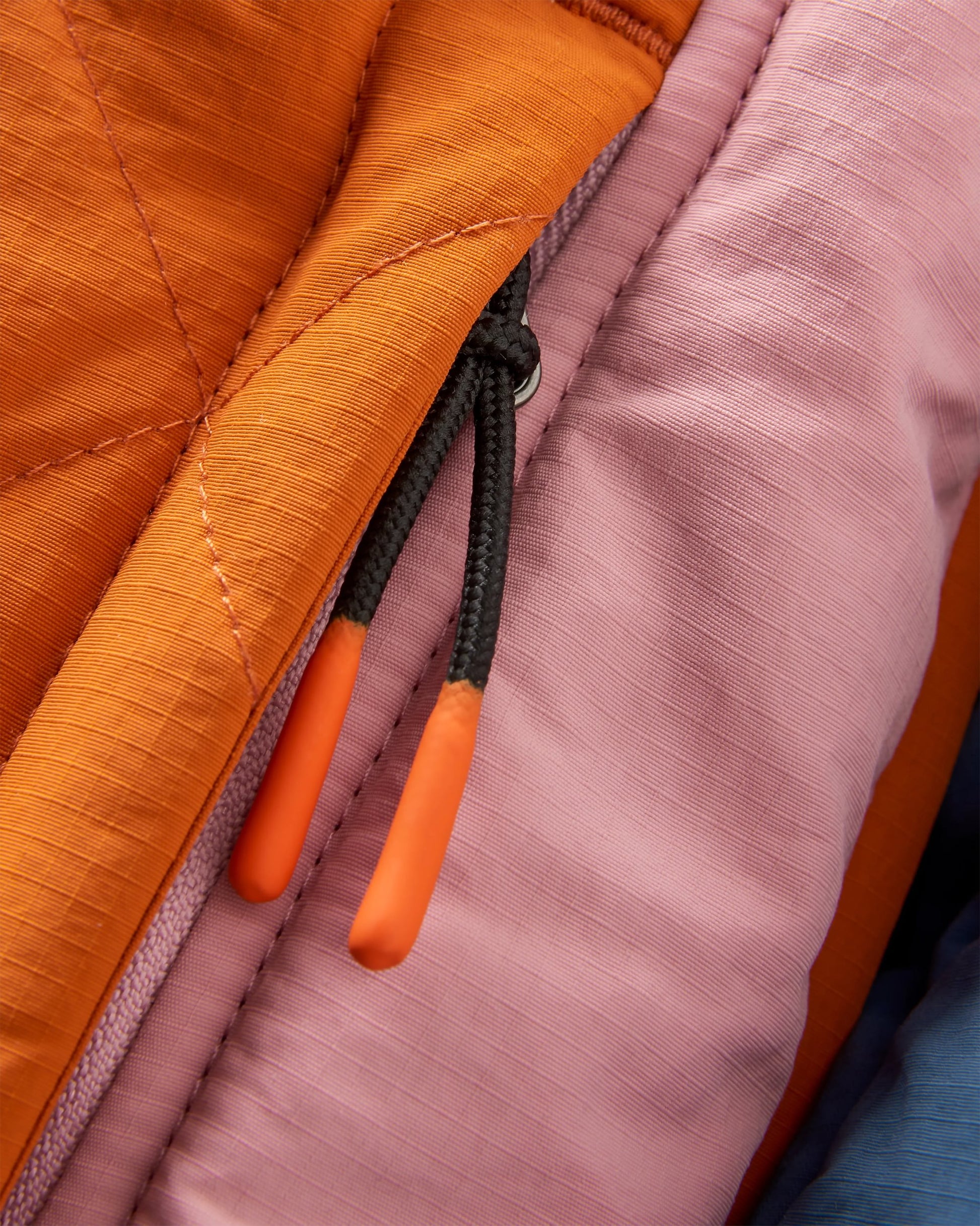 Ocean Recycled Insulated Jacket - Dark Denim/Sunset Orange - Flatlay