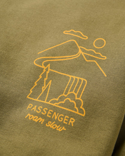 Slow Escape Recycled Cotton Sweatshirt - Dark Olive - Flatlay