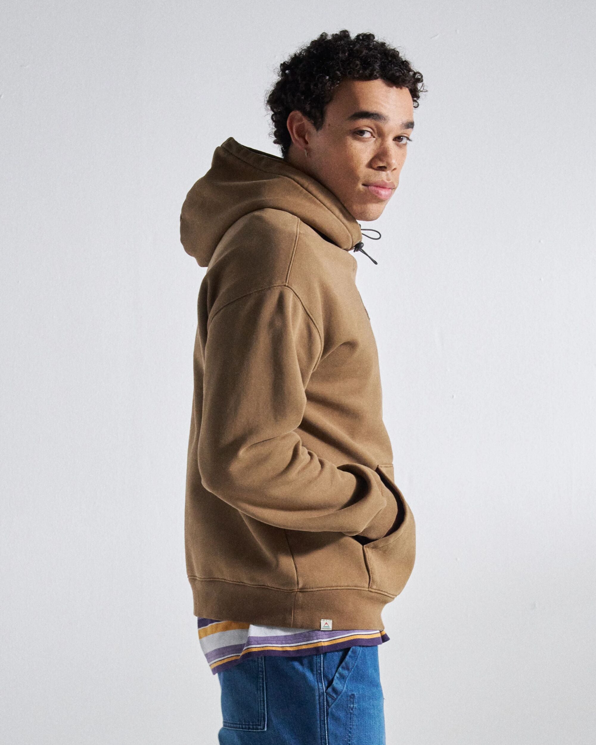 Boundless Relaxed Fit Hoodie - Caramel Brown - Studio Model