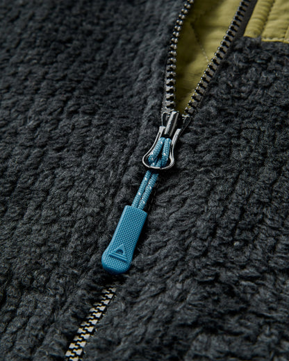 Venturescape Men's Recycled Fleece - Black/Khaki - Flatlay