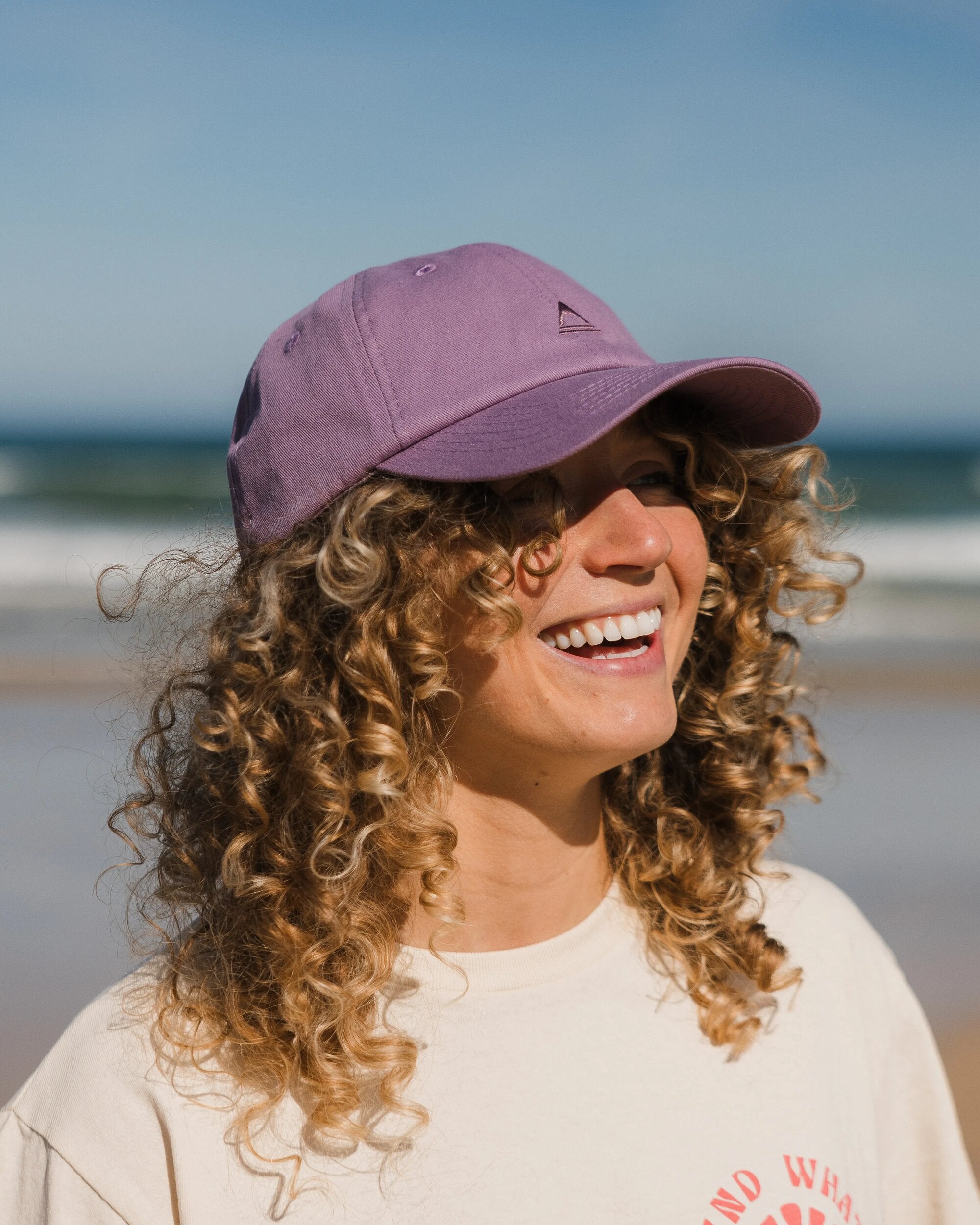 Classic Recycled Cotton 6 Panel Cap - Grape - Lifestyle - Female