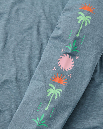 Sunvale Lightweight UPF50 LS T-Shirt - Storm Grey Marl - Flatlay