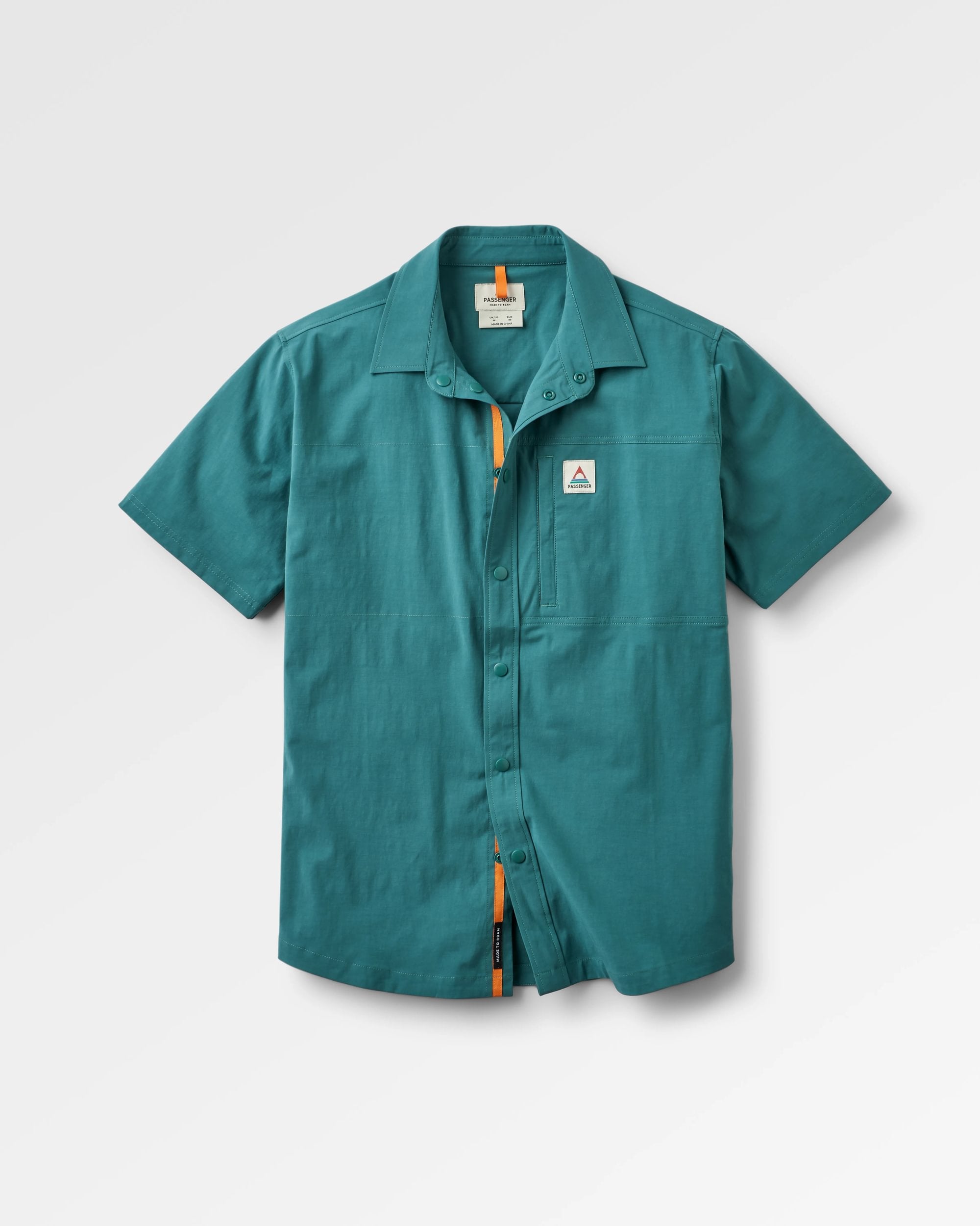 Traveller Short Sleeve Stretch Shirt - Deep Ocean - Flatlay
