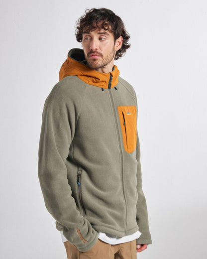 Sierrascape Men's Recycled Polartec® Fleece Hoodie - Dusty Olive - Studio Model