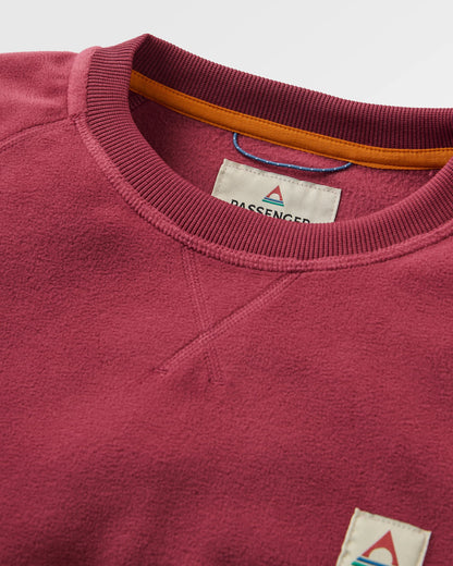 Ayla Micro Polartec® Crew Fleece - Maroon - Flatlay