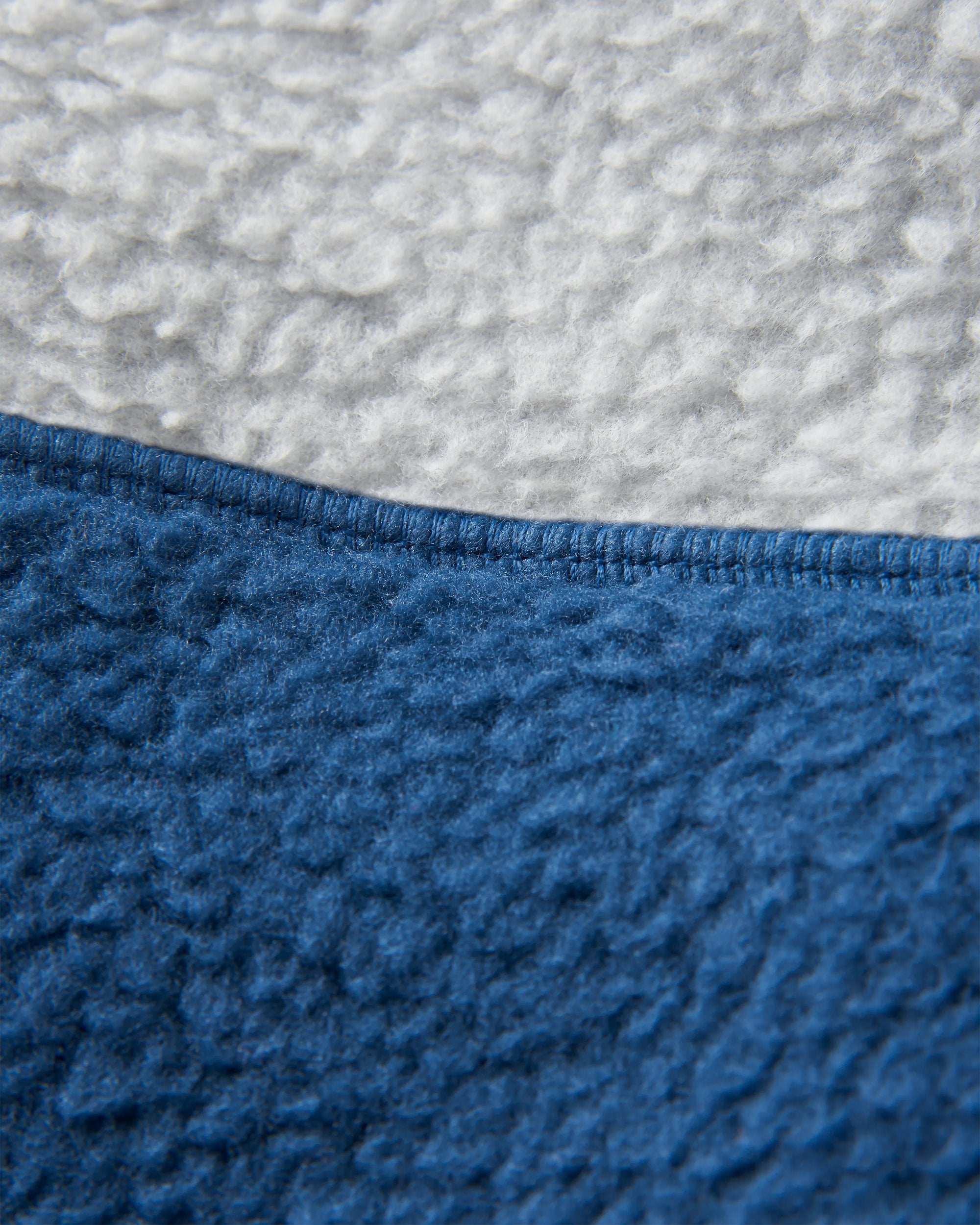 Home Recycled Sherpa Fleece - Grey Marl/Dark Denim - Flatlay