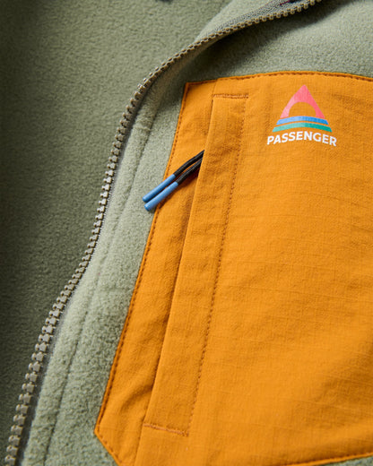 Sierrascape Women's Recycled Polartec® Fleece Hoodie - Fig/Dusty Olive  - Flatlay