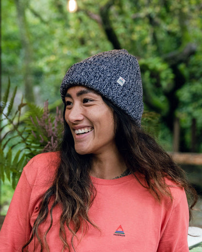 Womens_Fisherman Marl Beanie - Rich Navy