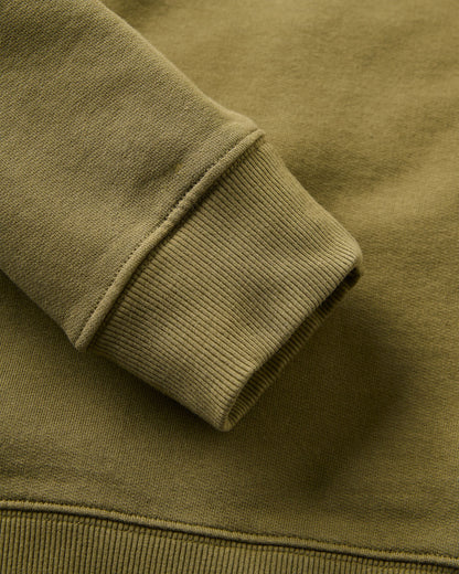 Slow Escape Recycled Cotton Sweatshirt - Dark Olive - Flatlay