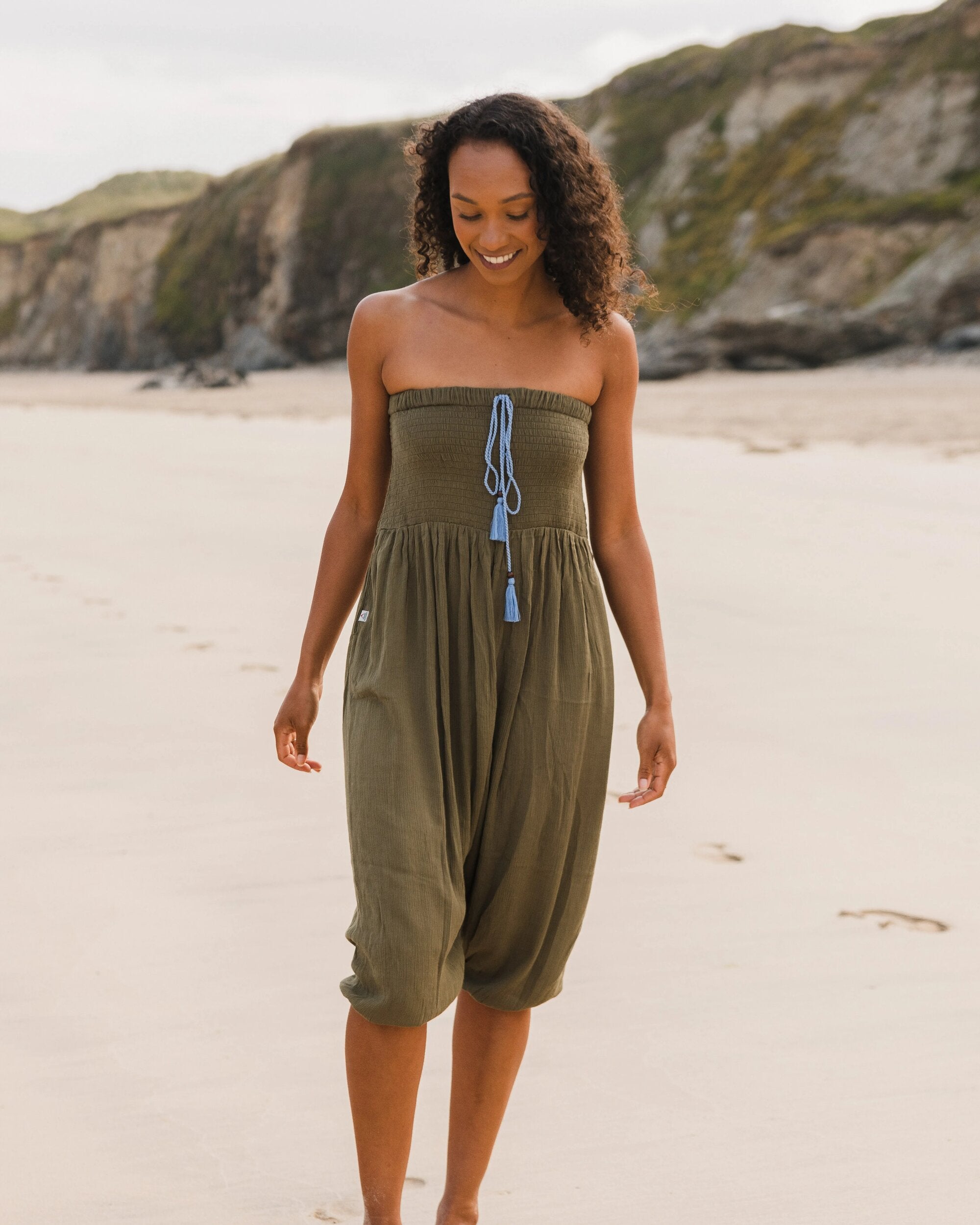 Daylily Loose Trouser - Khaki - Lifestyle