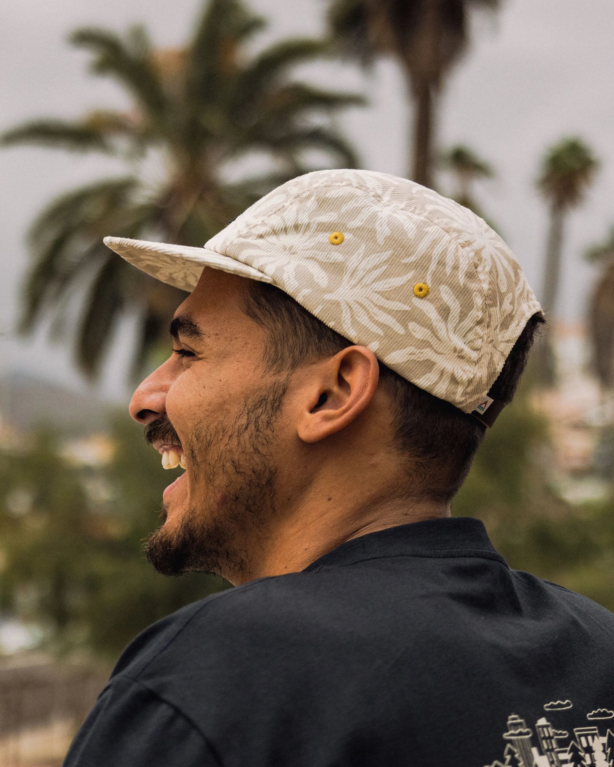 Fixie Recycled Cord 5 Panel Cap - Golden Spice/ Seaweed Pebble Grey - Lifestyle - Male