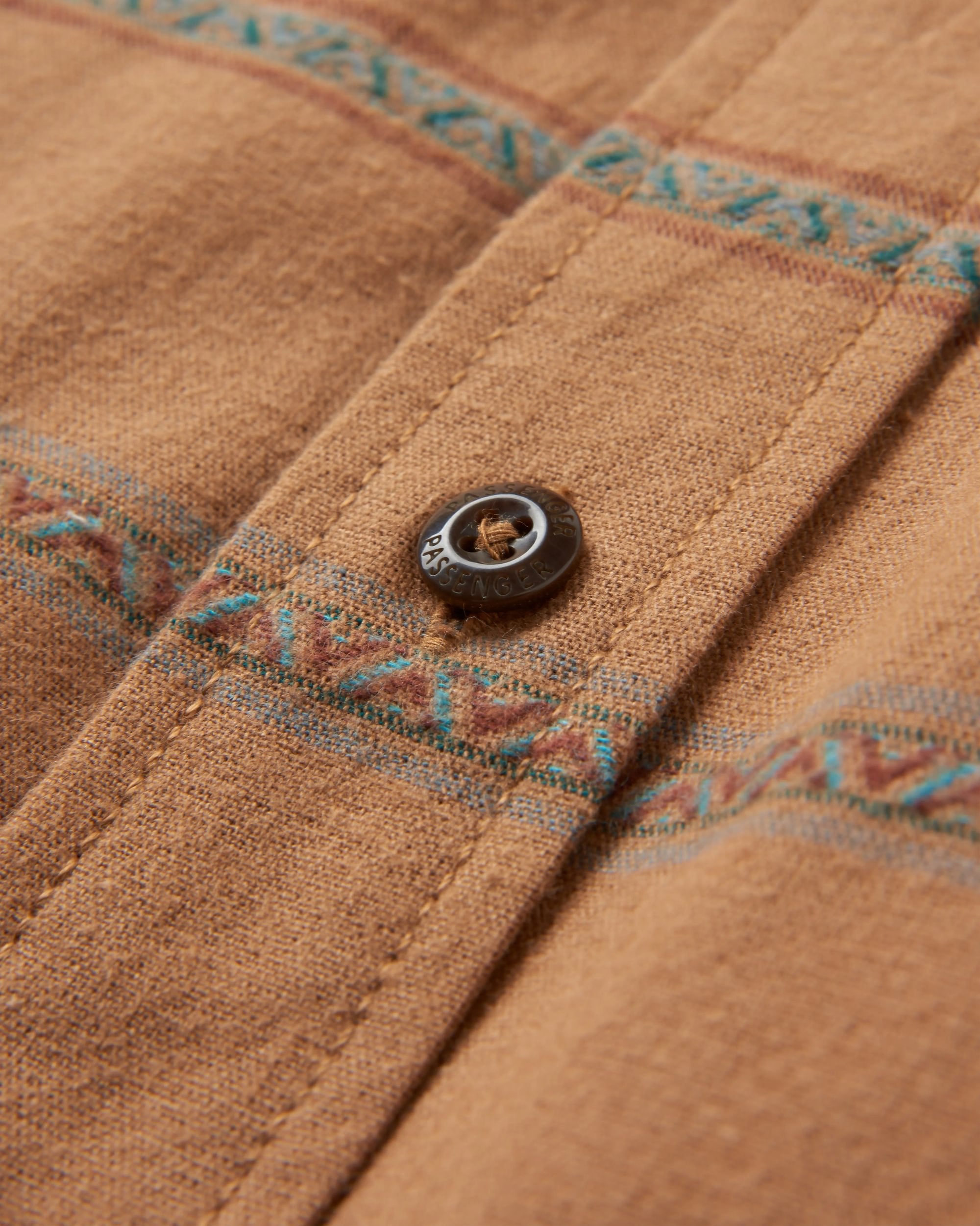 Backcountry Stripe Shirt - Toffee Jacquard - Flatlay