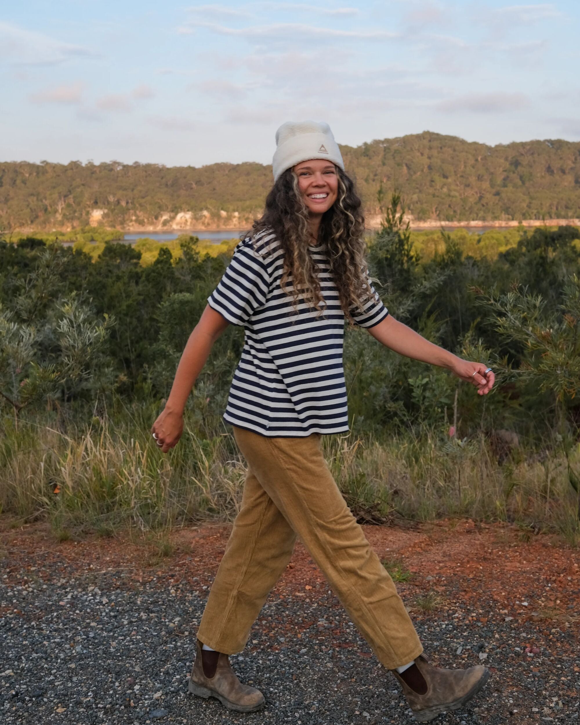 Panorama Recycled Cotton T-Shirt - Deep Navy - Lifestyle