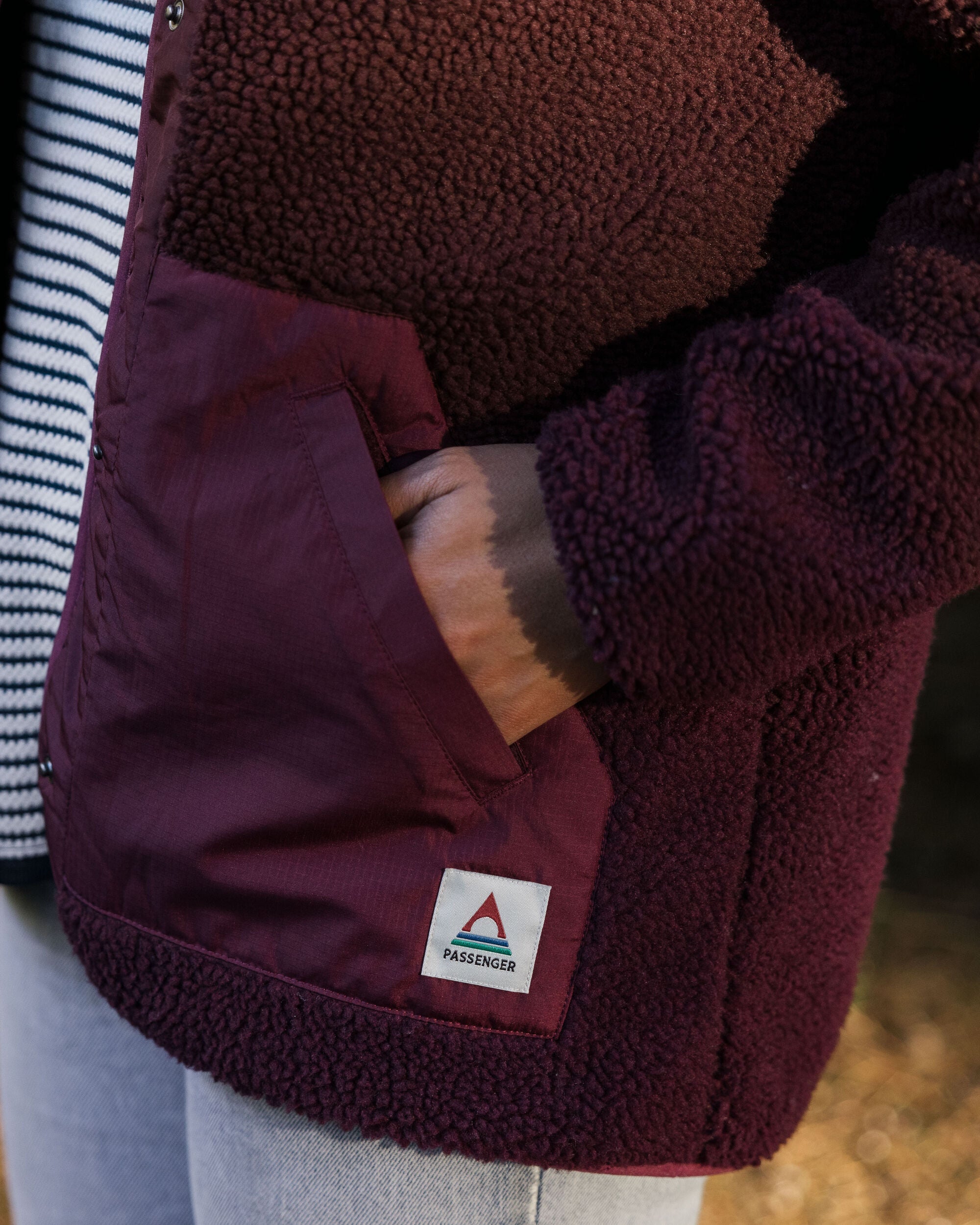 Clover Recycled Deep-Pile Sherpa Fleece - Wine - Lifestyle