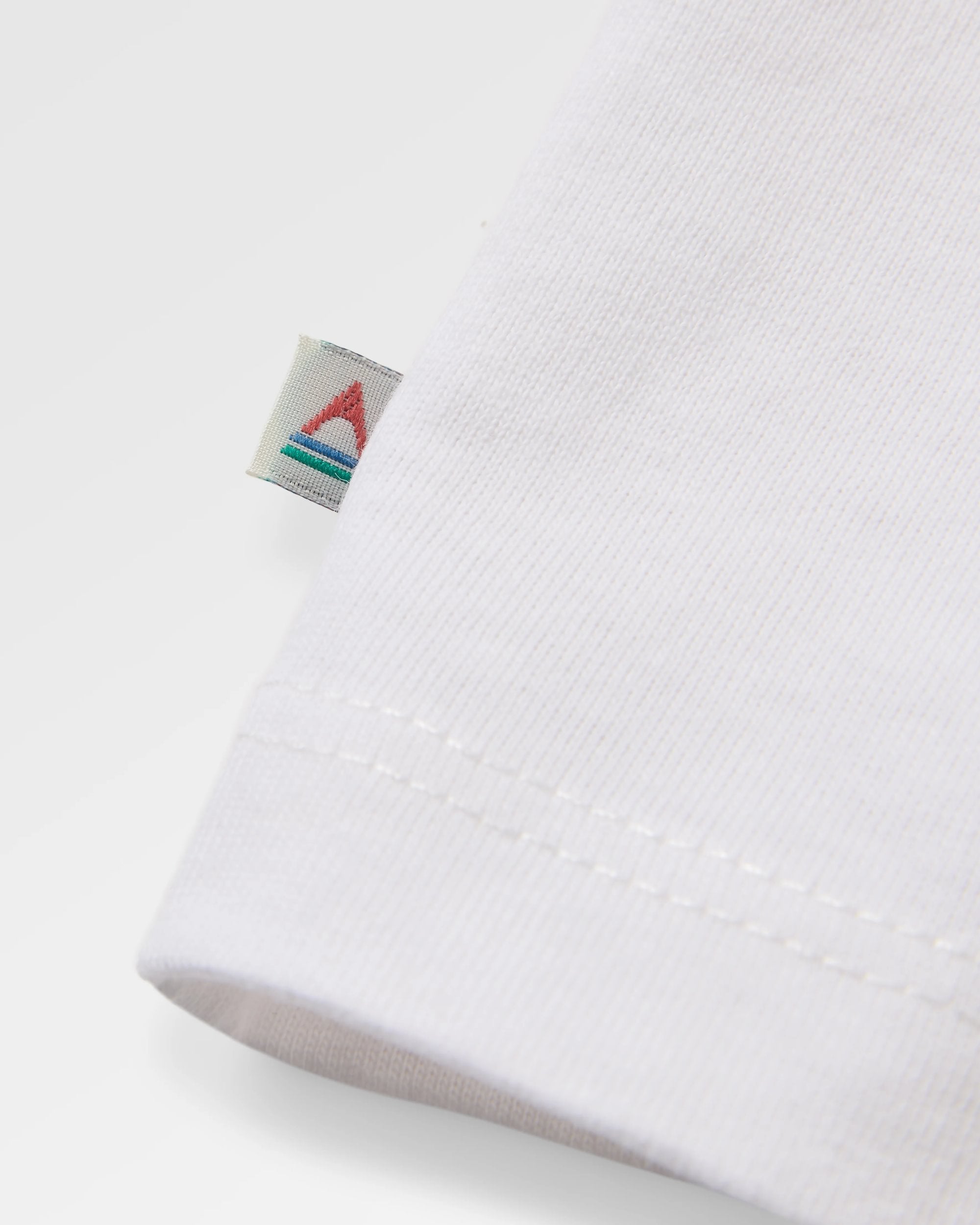 Roam Slow Men's Recycled Cotton LS T-Shirt - White - Flatlay