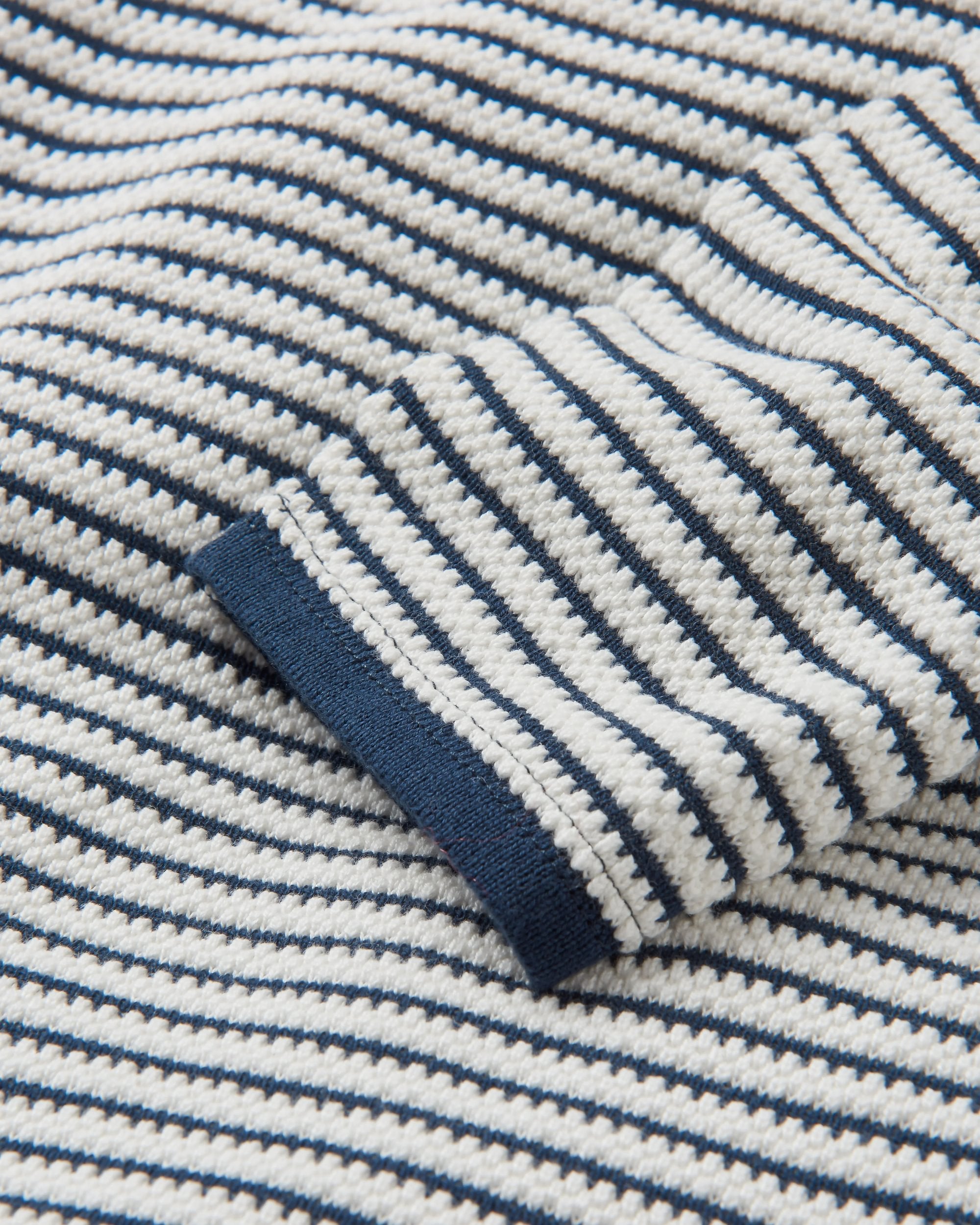 Muir Organic Knitted Jumper - Off White Stripe - Flatlay