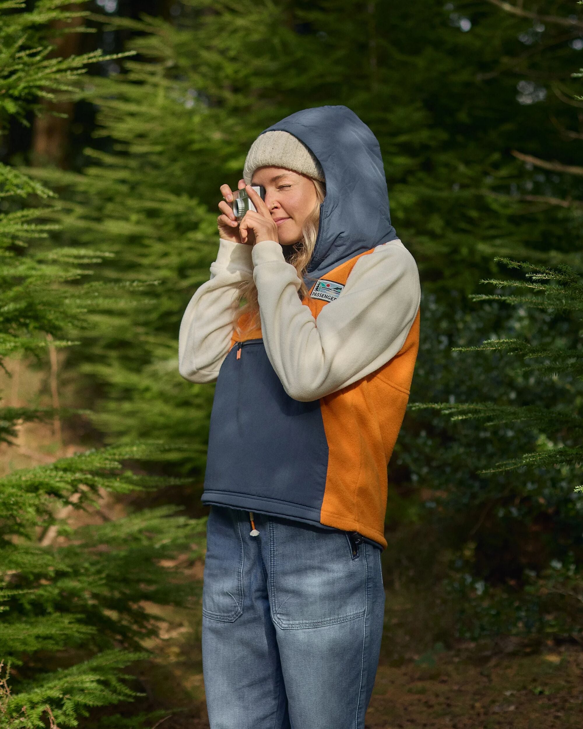 Alexander Recycled Hooded Polar Fleece - Sunrise Orange - Lifestyle