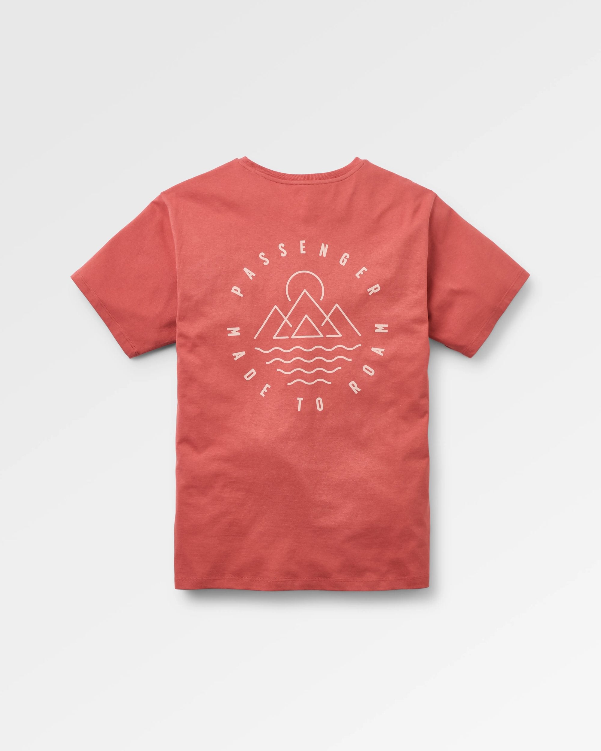 Escapism Recycled Cotton T-Shirt - Redwood - Flatlay