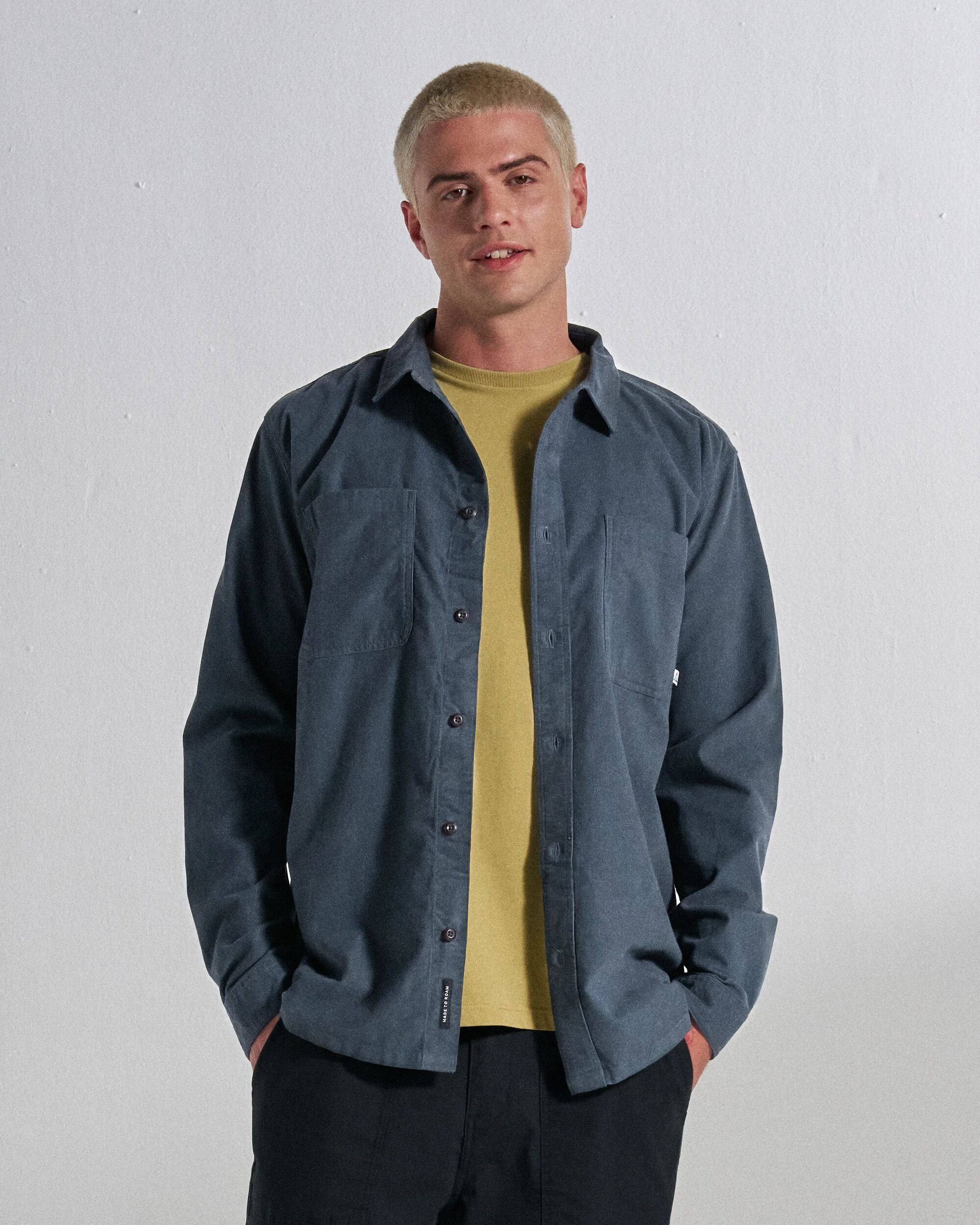 Backcountry Cord Light Shirt - Storm Grey - Studio Model