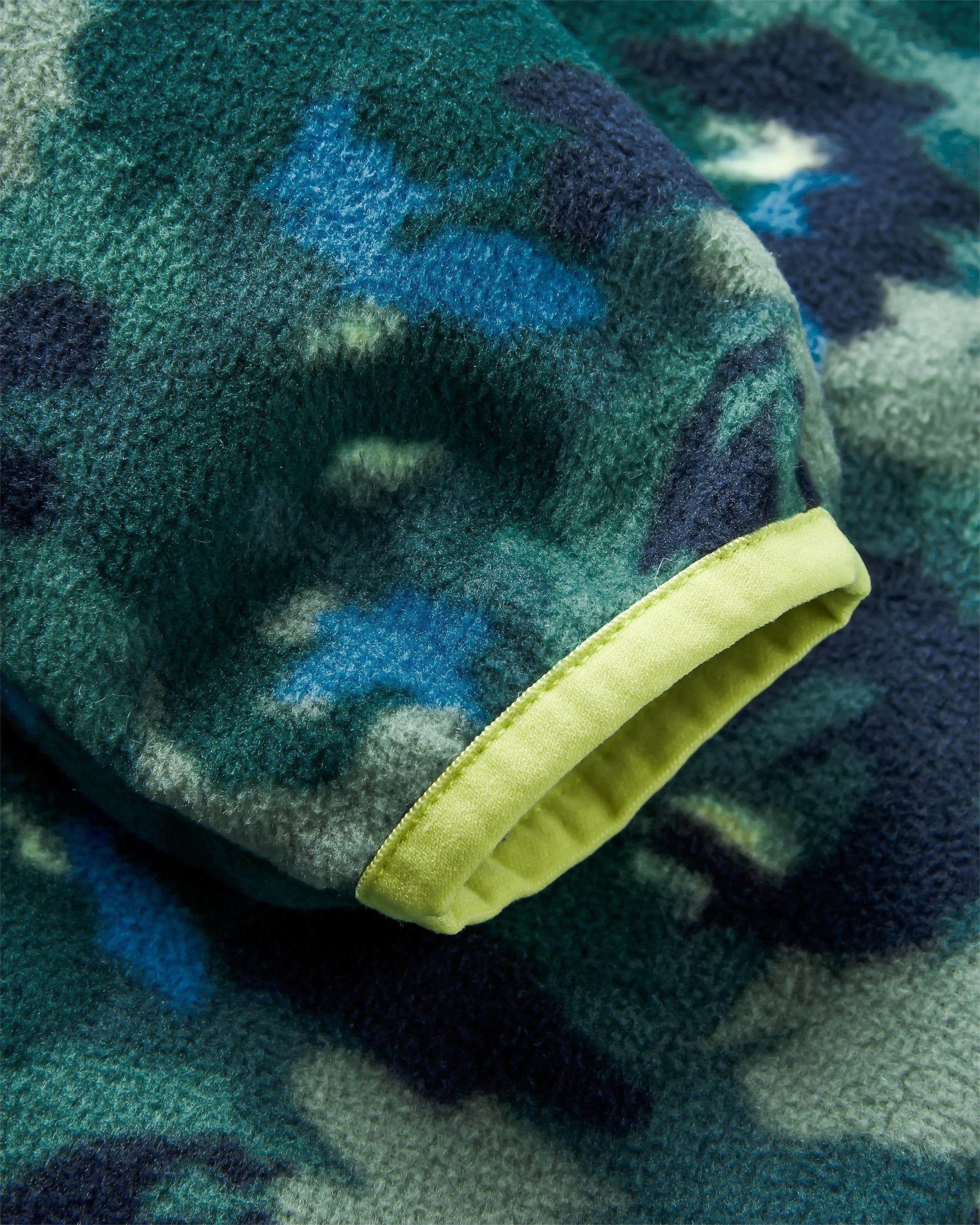 Adrift Recycled Polar Fleece - Alpine Camo Rain Forest