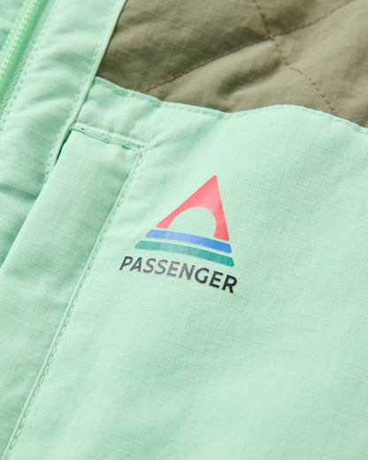 Lara Quilted Jacket - Grey Marl/Dusty Olive - Flatlay