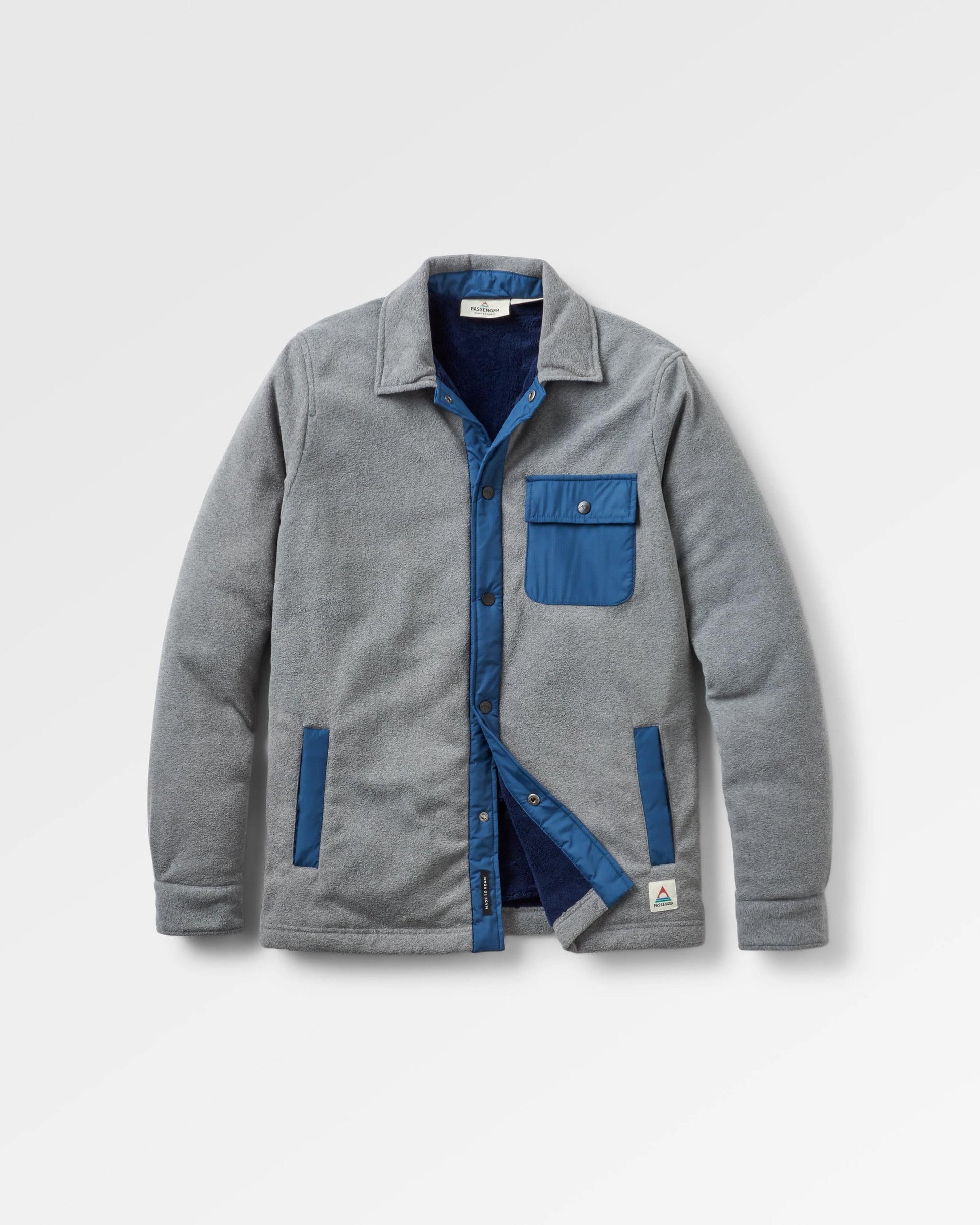 Firelight Sherpa Lined Overshirt - Grey Marl