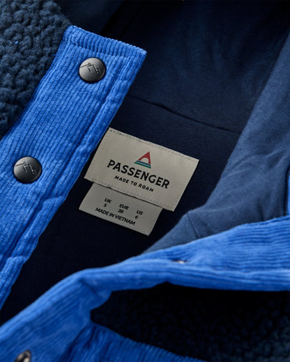 Clover Recycled Sherpa Hooded Fleece - Rich Navy - Flatlay