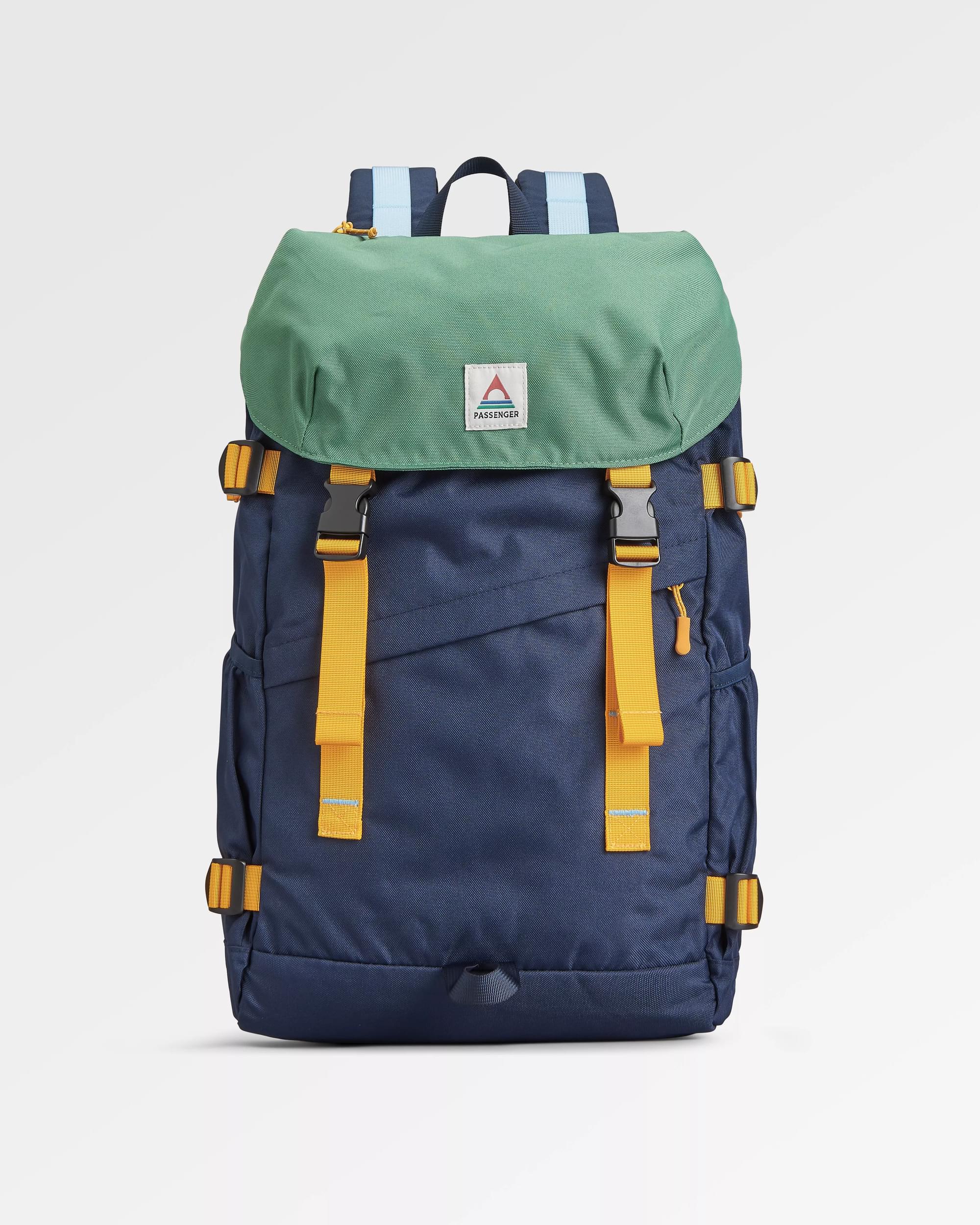 Boondocker Recycled 26L Backpack - Navy/ Laurel Green - Flatlay