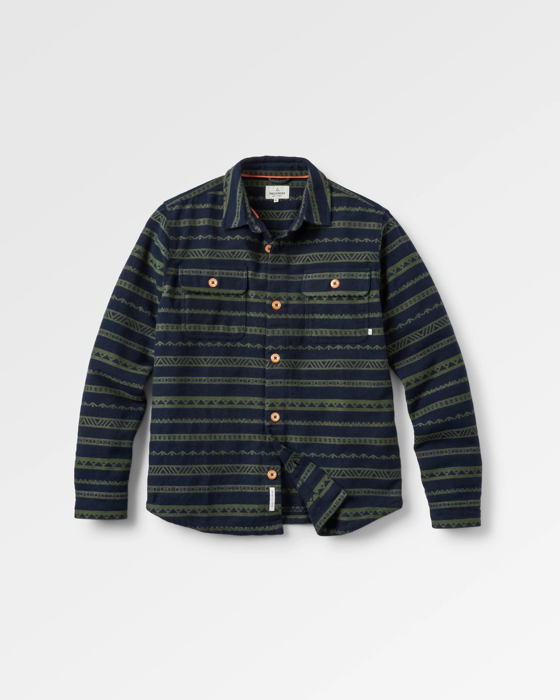 Taupo Organic Cotton Shirt - Rich Navy - Flatlay