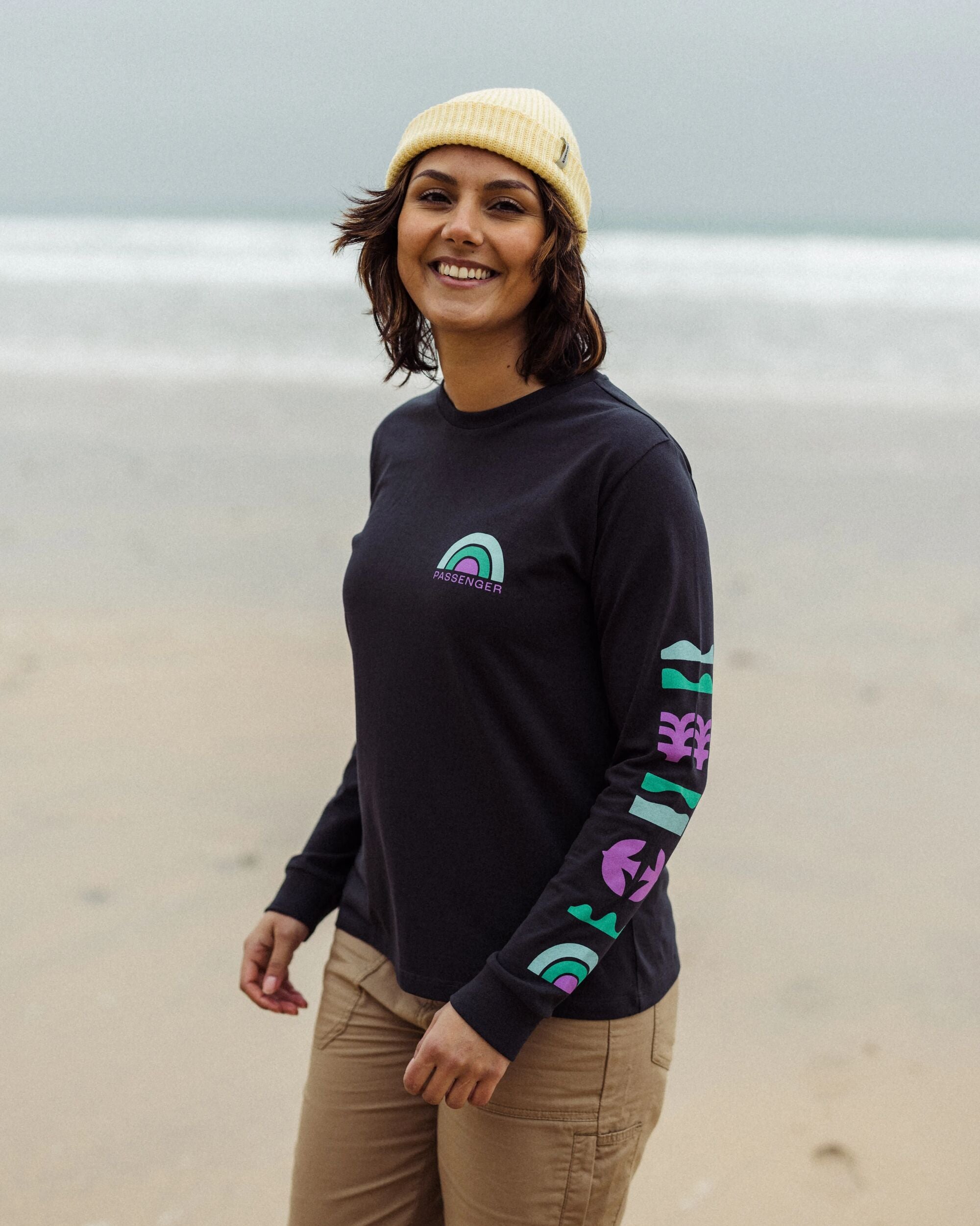 Papercut Recycled Cotton LS T-Shirt - Black - Lifestyle